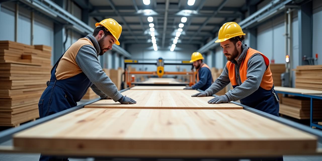 木材を加工している自社工場内の様子